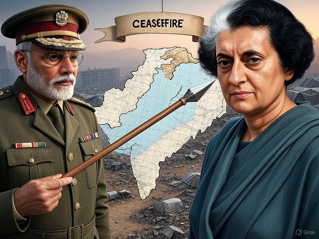 यह लेख - युद्धविराम - नरेंद्र मोदी अपने दुस्साहस से पंचर हो गए हैं और इंदिरा गांधी के साहसिक कार्य को पूरा करने में विफल रहे हैं - इस बारे में बात करता है कि युद्धविराम को अचानक क्यों रोक दिया गया और कैसे डोनाल्ड ट्रम्प ने संघर्ष विराम श्रेय छीन लिया और मोदी की बिहार की राजनीति और साथ ही अन्य कारक